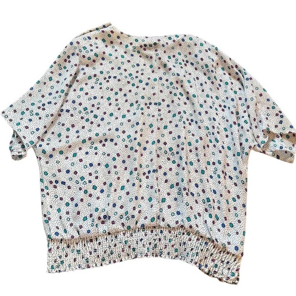 Teddi White and Blue Blouse with Polka Dots - Picture 2 of 5